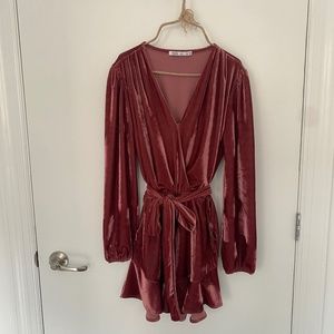 Pink/Purple Velvet Romper